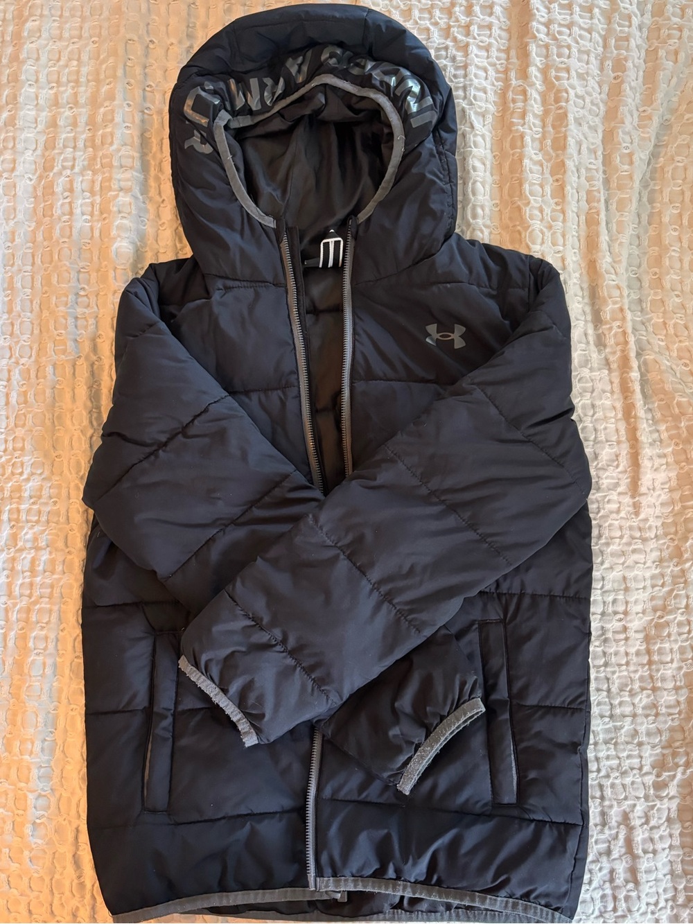 Under Armour Kids Black Hooded Puffer Jacket